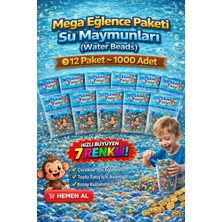 Hknova 12 Paket Suda Büyüyen Su Maymunu Eğlenceli Maymunlar 1000 Adet Renkli