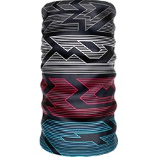 Crown Micro Siyah Beyaz Pembe Mavi Çizgili Çok Amaçlı Bandana Boyunluk Maske Motorcu Buff Aksesuarı Balaklava