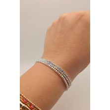 Tılsım Accesories Zirkon Taşlı Beyaz Lastik Bileklik 3lü