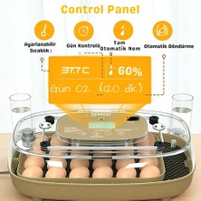 Evonest 24 Yumurta Kapasiteli Kuluçka Makinesi, Otomatik Çevirme, Isı & Nem Kontrolü, 360° Görüş, Tavuk-Ördek-Bıldırcın-Kaz Için