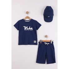 Joy Kids Erkek Çocuk %100 Pamuk Şapkalı Basic Takım (2-6yaş) (Lacivert)