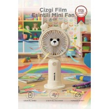 Torima Şarjlı El Vantilatörü Masaüstü Stantlı 2 Kademeli Ayıcıklı Masa Fanı F68 Bej