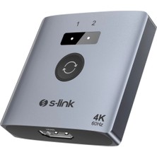 Pileli Store S-Lınk SL-LU602C 2xhdmı 1type-C 4K 60hz Monitör Çoklayıcı (1pc-2monitör Veya 2pc- 1monitör) Çift Yönlü SWITCH(1923)
