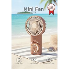 Torima Şarjlı El Vantilatörü Mini Taşınabilir 3 Kademeli Kapibara Figürlü Masa Fanı F70 Kahverengi