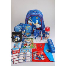 x Dekomus "speed Force Collection" Lisanslı Sonic Kırtasiye Seti Okul,kalem ve Beslenme Çantası,matara,beslenme Kabı