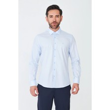 White Stone Mavi Dynamic Fit Uzun Kollu Erkek Gömlek