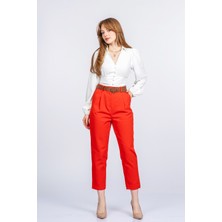 MissVina Kemerli Gabardin Kot Kumaş Kalem Denim Pantolon 3880