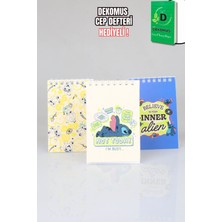 x Dekomus Lisanslı Stitch Mini Vibe Collection "tekli" A7 Spiralli Bloknot "dekomus Cep Defteri Hediyeli"
