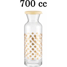 Paşabahçe 43814 Stardust Cam 700CC Yaldızlı Başucu Sürahisi Su Şişesi Karaf 20CM