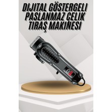TKÇ Dijital Profesyonel Kablosuz Saç Sakal Tıraş Makinası Sessiz Paslanmaz Çelik - TK002M-6VUWQ8