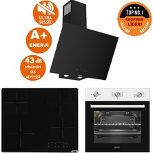 Afm Tech ve Ferre Markalı / Cook Elektrikli Vitro. Sessiz Ankastre Set (D077-SA + V6-04 + FM7301)
