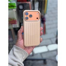 Iphone 17 Pro Uyumlu Çizgili Valiz Desenli Premium Kılıf