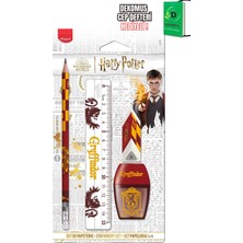 Maped x Dekomus Lisanslı Harry Potter Gryffindor Wizard 4'lü Kırtasiye Seti Kurşun Kalem, Cetvel, Silgi ve Kalemtraş, "dekomus Cep Defteri Hediyeli"