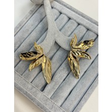 ZK Prive Gold Dokulu Italyan Model Küpe - Minimalist ve Şık Abiye Küpe