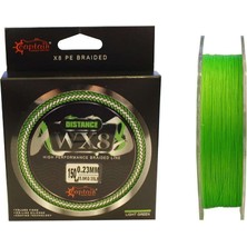 Captain Distance WX8 Örgü Spin İp Misina 150mt Light Green  0.20 MM