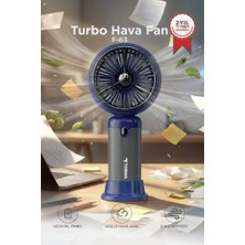 Torima Şarjlı El Vantilatörü Turbo Hava Akışlı 6 Kademeli Taşınabilir Masa Fanı F63 Lacivert