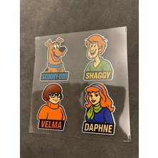 Scooby-Doo 4 Adet Su Geçirmez Etiket Baskı (Scooby, Shaggy, Velma, Daphne)