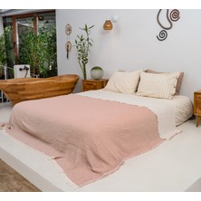 %100 Pamuk Çift Kişilik Müslin Battaniye/yatak Örtüsü 210X225, Hafif, Nefes Alabilir, Çift Taraflı, Rikka Home