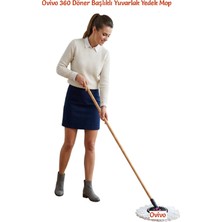 Ovivo 2 Adet 360° Döner Yuvarlak Mikrofiber Mop Paspas Yedek Ucu