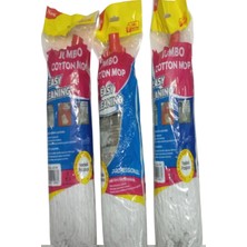 Easy Cleaning Easy Cleanıng Jumbo 3 Adet Pamuklu Islak Ipli Uzun Mop Paspas Başlığı Püskül