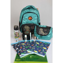 Jurassic World x Dekomus "t-Rex Force Collection" Jurassıc World Lisanslı Kırtasiye Seti Okul ve Beslenme Çantası,matara,beslenme Kabı Seti