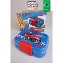 Hot Wheels x Dekomus Lisanslı Hotwheels Super Fast Collection 2 Katlı Paslanmaz Çelik Yemek Kabı "dekomus Cep Defteri Hediyeli"