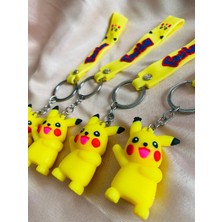 3D Silikon Lüks Gülen Pokemon  Pikachu Anahtarlık Oyuncak