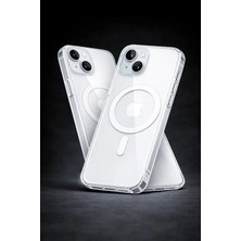 iPhone 15 Uyumlu Şeffaf Magsafe Kılıf – Sararmaz Darbe Emici