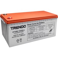 12V 200AH Trendo Jel Akü  Deep Cycle Yüksek Performans Serisi Uzun Ömürlü Vrla Jel Akü