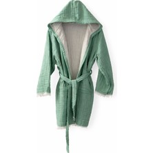AQUATOLIA Aquatolıa Müslin Efes Kapşonlu Kısa Bornoz -Pamuklu- Kapşonlu - Unisex Bornoz