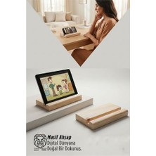 İlkyaz Fashion Masif Ahşap Tablet Standı ve Telefon Tutucu – Estetik Ergonomi 722866 ILKYAZ-325T435