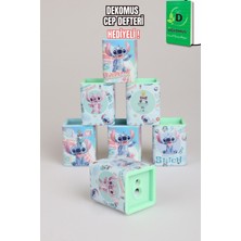 x Dekomus Lisanslı Stitch Çift Bıçaklı Metal Kalemtraş Tek Adet"dekomus Cep Defteri Hediyeli"