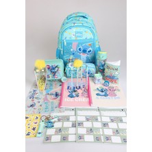 x Dekomus Lisanslı Stitch "galaxy Pop Koleksiyonu" Okul Kırtasiye Seti Okul ve Kalem Çantası, 500 ml Matara ve Beslenme Kabı Seti