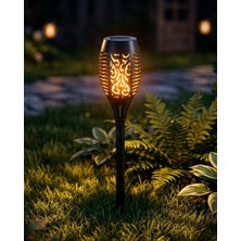 Tgzm Solar Alev Efektli Bahçe Lambası Otomatik Işık Sensörlü Suya Dayanıklı Dekor - TG0012-2QC4B
