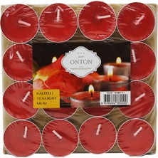 Die Grup 16 Parça  Kırmızı Tea Light Yuvarlak Mum (5501)