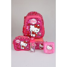 x Dekomus "love Shine Collection" Hello Kitty Lisanslı Ortopedik Ilkokul,beslenme ve Kalem Çantası,matara,beslenme Kabı Seti