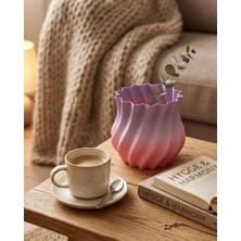 Serac Collection 3D Kıvrımlı Pembe Lila Vazo Modern Dekoratif Şık Ev Aksesuarı - SA002G-6ETDO2