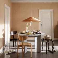 Rattam Doğal Rattan Ahşap Avize: Roof 50CM