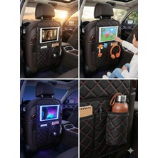 Uydee Siyah Deri Araba Koltuk Arkası Organizer Araç Arka Koltuk Organizeri Tablet Tutucu Düzenleyici