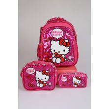 x Dekomus "love Shine Collection" Hello Kitty Lisanslı Ortopedik Ilkokul,beslenme ve Kalem Çantası Seti
