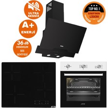 Afm Tech ve Ferre Markalı / Nature Elektrikli Vitro. Sessiz Ankastre Set (D063-SA + V6-04 + FM7301)
