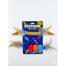 Catmozz Premium Doğal Örgülü&dörtlü Ponpon Oyuncak
