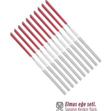 İlkyaz Fashion 10'lu Profesyonel Elmas Eğe Seti | Hassas Metal Ahşap Cam Işleme Törpüsü 722922 ILKYAZ-325T43