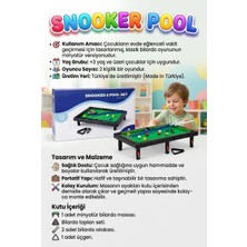 Farbu Oyuncak 12 Toplu 2 Istakalı Taşınabilir 47,5cm Eğitici Bilardo ve Masası Eğitici Spor Oyuncağı