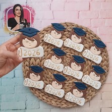 Tatlı Armağanlar Kız ve Erkek Karışık Mezuniyet Kep ve Diplomalı Model Butik Kurabiye - 20 Adet