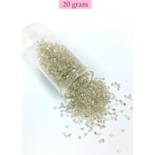 Just Cheap Store Kesme Cam Boncuk 2mm - 20 Gram - Şeffaf Gümüş -BNC330