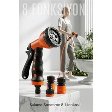 Elektronikçim 8 Fonksiyonlu Ayarlı Hortum Seti Yüksek Basınçlı Araba Yıkama Bahçe Sulama Tabancası