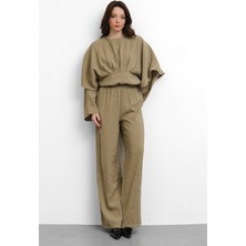 Salisburys Molly Nelly Kadın Pileli Bluz Pantolon Mevsimlik Takım