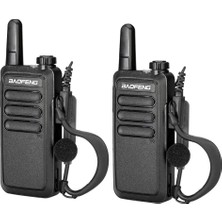 Delixa Baofeng 2 Adet Bf-R5 El Telsizi Seti - Çift Kulaklık 2li Set Lisanssız Şarjlı 16 Kanal Vox Telsiz Se