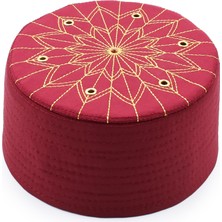 Sarıkhane Talebe Kalıp Sarık Takkesi – Bordo – Keçe